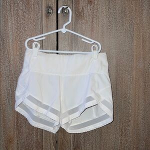 Lululemon White Running Shorts